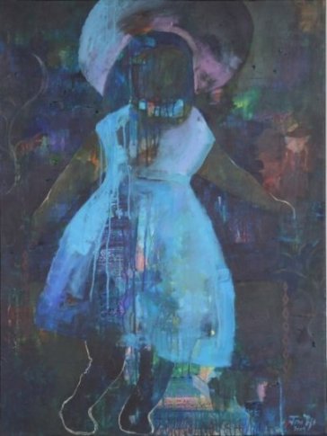 Barndom I     Akryl p lerret     80 x60