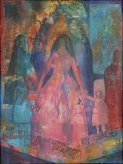 Familie III       Akryl og collage p lerret       40 x 30