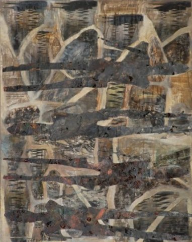 Palestina lider (Triptykon III) -  Akryl og collage p lerret - 100 x 80